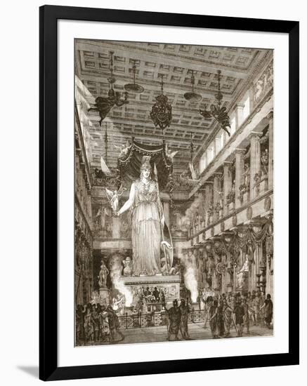 Interior of the Parthenon, Restored (Litho)-English-Framed Giclee Print