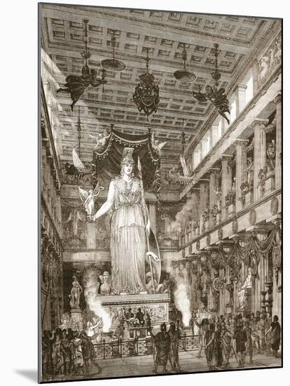 Interior of the Parthenon, Restored (Litho)-English-Mounted Giclee Print