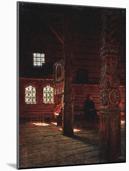 Interior of the Peter And Paul Church in Puchug-Vasili Vasilyevich Vereshchagin-Mounted Giclee Print