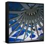 Interior of the Roof of the Catedral Metropolitana, Brasilia, Brazil, South America-Geoff Renner-Framed Stretched Canvas