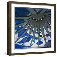 Interior of the Roof of the Catedral Metropolitana, Brasilia, Brazil, South America-Geoff Renner-Framed Photographic Print