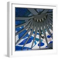 Interior of the Roof of the Catedral Metropolitana, Brasilia, Brazil, South America-Geoff Renner-Framed Photographic Print