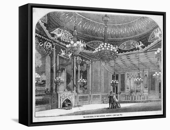 Interior of the Royal Pavilion at Brighton, Sussex-null-Framed Stretched Canvas