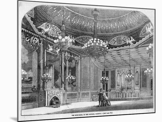Interior of the Royal Pavilion at Brighton, Sussex-null-Mounted Art Print