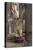 Interior of the Ruins of Saint Jean Des Vignes Abbey, Soissons, France, 18 May 1915-Francois Flameng-Stretched Canvas