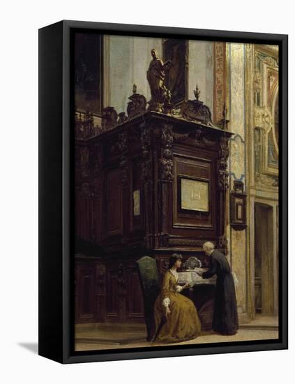 Interior of the Sacristy of San Vittore Grande in Milan, 1865-Giovanni Pessina-Framed Stretched Canvas