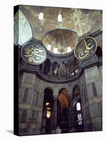 Interior of the Santa Sophia with Huge Medallions Inscribed with the Names of Allah, Istanbul-John Henry Claude Wilson-Stretched Canvas