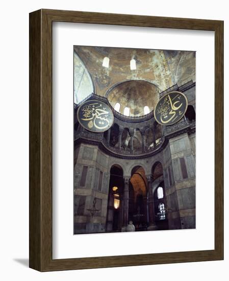 Interior of the Santa Sophia with Huge Medallions Inscribed with the Names of Allah, Istanbul-John Henry Claude Wilson-Framed Photographic Print