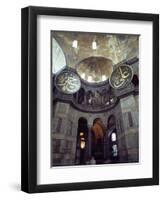 Interior of the Santa Sophia with Huge Medallions Inscribed with the Names of Allah, Istanbul-John Henry Claude Wilson-Framed Photographic Print