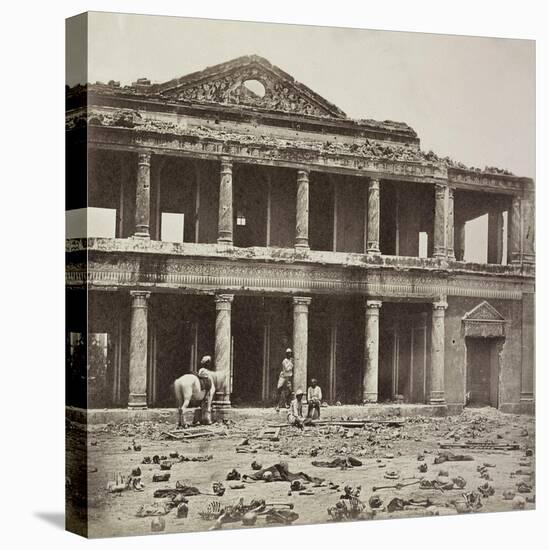 Interior of the Secundra Bagh at Lucknow after the Slaughter of 2000 Rebels by the 93rd Highlanders-Felice Beato-Stretched Canvas