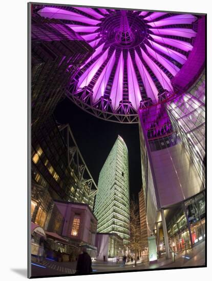 Interior of the Sony Center Illuminated at Night, Potsdamer Platz, Berlin, Germany, Europe-Gavin Hellier-Mounted Photographic Print