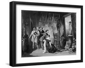 Interior of the Studio of Alfred Bruyas-Auguste Barthelemy Glaize-Framed Giclee Print