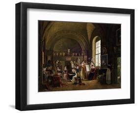 Interior of the Studio of Van Dael and His Students at the Sorbonne, 1816 (Oil on Canvas)-Philipe Jacques Van Bree-Framed Giclee Print