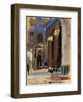 Interior of the Sultan Kalaoun Mosque, Cairo, Egypt, 1928-Louis Cabanes-Framed Giclee Print