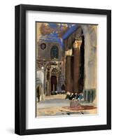 Interior of the Sultan Kalaoun Mosque, Cairo, Egypt, 1928-Louis Cabanes-Framed Giclee Print