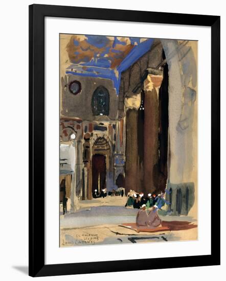 Interior of the Sultan Kalaoun Mosque, Cairo, Egypt, 1928-Louis Cabanes-Framed Premium Giclee Print