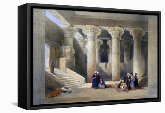 Interior of the Temple at Esna, Upper Egypt, 1838-David Roberts-Framed Stretched Canvas