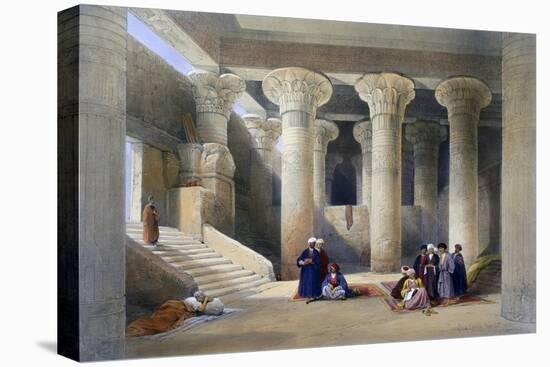 Interior of the Temple at Esna, Upper Egypt, 1838-David Roberts-Stretched Canvas