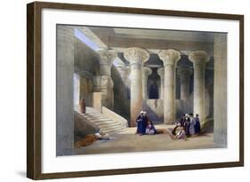 Interior of the Temple at Esna, Upper Egypt, 1838-David Roberts-Framed Giclee Print