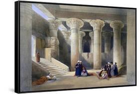 Interior of the Temple at Esna, Upper Egypt, 1838-David Roberts-Framed Stretched Canvas