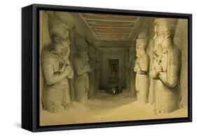 Interior of the Temple of Abu Simbel, from "Egypt and Nubia," Vol.1-David Roberts-Framed Stretched Canvas