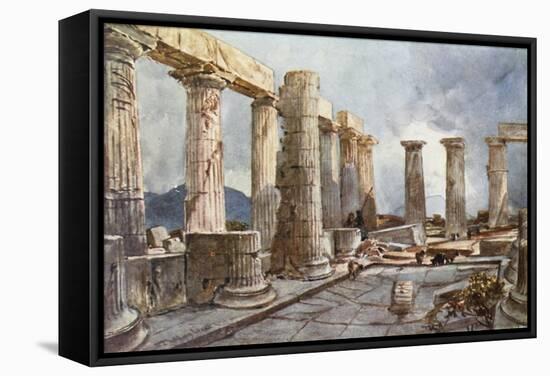 Interior of the Temple of Apollo at Bassae in Arcadia-John Fulleylove-Framed Stretched Canvas