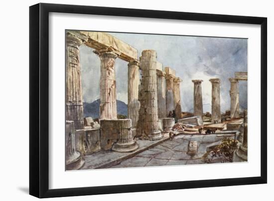 Interior of the Temple of Apollo at Bassae in Arcadia-John Fulleylove-Framed Giclee Print