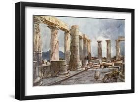 Interior of the Temple of Apollo at Bassae in Arcadia-John Fulleylove-Framed Giclee Print