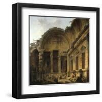 Interior of the Temple of Diana at Nimes. 1786-Hubert Robert-Framed Art Print