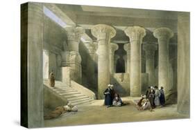 Interior of the Temple of Esne in Upper Egypt-David Roberts-Stretched Canvas