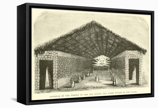 Interior of the Temple of the Sun During the Later Reigns of the Incas-Édouard Riou-Framed Stretched Canvas