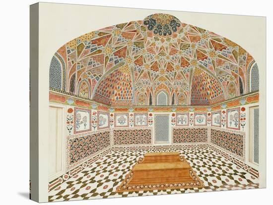 Interior of the Tomb of et ahmadowlah, Agra School, circa 1815-null-Stretched Canvas