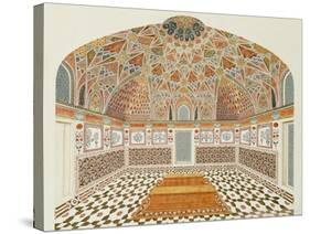 Interior of the Tomb of et ahmadowlah, Agra School, circa 1815-null-Stretched Canvas