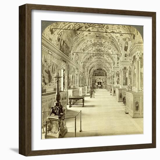 Interior of the Vatican Library, Rome, Italy-Underwood & Underwood-Framed Photographic Print