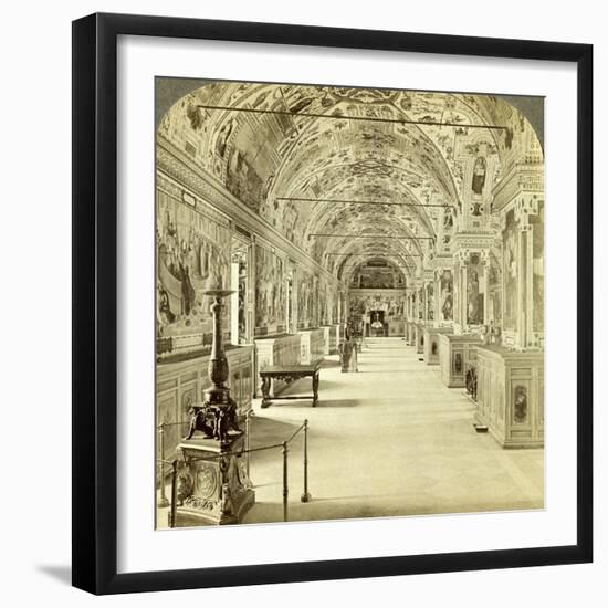 Interior of the Vatican Library, Rome, Italy-Underwood & Underwood-Framed Photographic Print