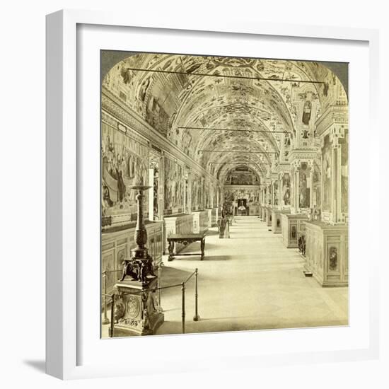 Interior of the Vatican Library, Rome, Italy-Underwood & Underwood-Framed Photographic Print