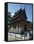 Interior of the Wat Xieng Thong Monastery, or Monastery of the Golden City, 1560, Luang Prabang-null-Framed Stretched Canvas