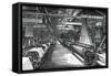 Interior of the Weaving Shed, St Leonard's Factory, Dunfermline, C1880-null-Framed Stretched Canvas