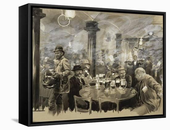 Interior of the Winter Bierhaus in Vienna-Wilhelm Gause-Framed Stretched Canvas