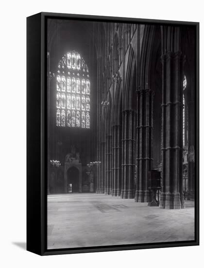 Interior of Westminster Abbey Looking Towards the West Entrance-Frederick Henry Evans-Framed Stretched Canvas