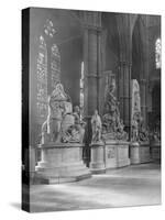 Interior of Westminster Abbey with Statues of Eminent Figures Buried There-Frederick Henry Evans-Stretched Canvas