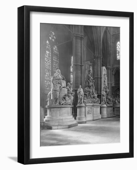 Interior of Westminster Abbey with Statues of Eminent Figures Buried There-Frederick Henry Evans-Framed Photographic Print