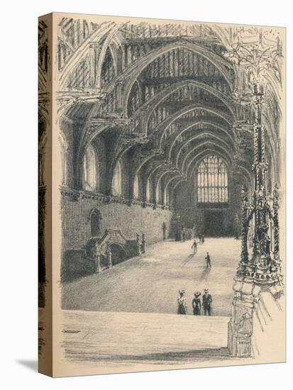 Interior of Westminster Hall, Westminster Palace, 1902-Thomas Robert Way-Stretched Canvas