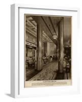 Interior on the 'Queen Mary' Ocean Liner, Main Lounge-null-Framed Art Print