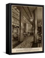 Interior on the 'Queen Mary' Ocean Liner, Main Lounge-null-Framed Stretched Canvas