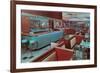 Interior, Retro Diner-null-Framed Premium Giclee Print