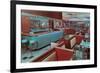 Interior, Retro Diner-null-Framed Premium Giclee Print