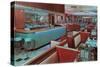 Interior, Retro Diner-null-Stretched Canvas