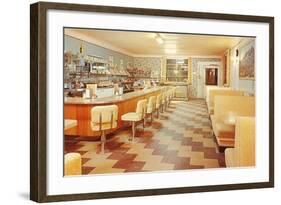 Interior, Retro Diner-null-Framed Art Print