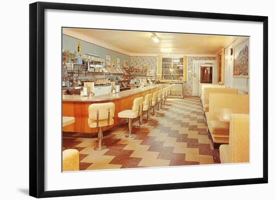 Interior, Retro Diner-null-Framed Art Print